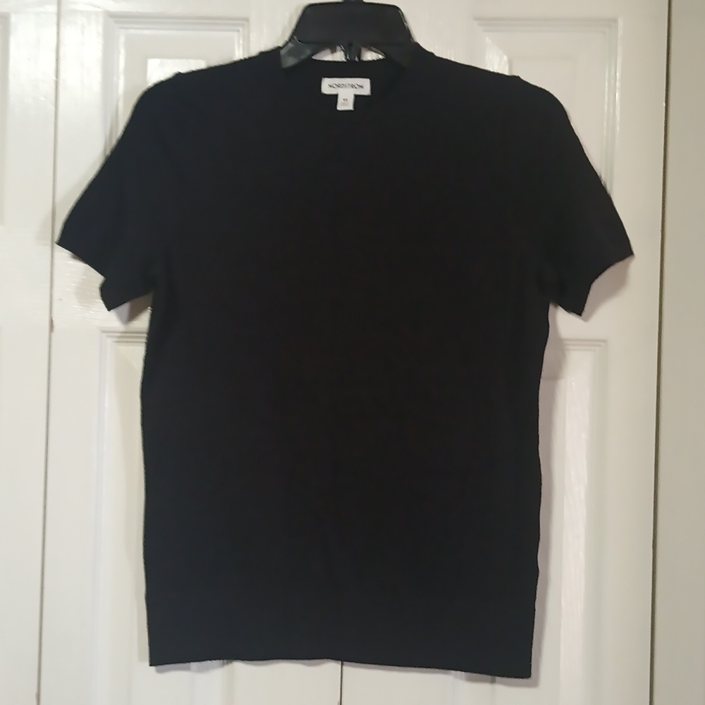 Nordstrom Black Slim Fit Short Sleeve Sweater - Picture 7 of 8